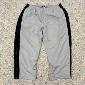 Reebok Vintage Track Pants Mens 2XL Gray Windbreaker Side Stripe Baggy Y2K